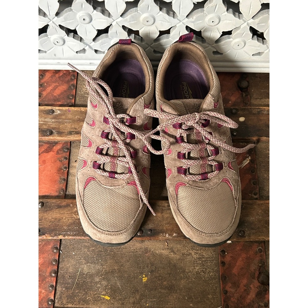 Bass Propel Trek Womens 10 M Tan Pink Suede Mesh Hiking Walking Shoes